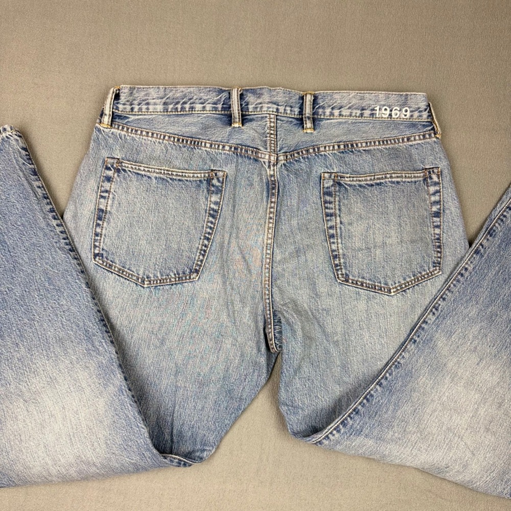 Gap 1969 Loose Fit Mens Jeans 36x32 Light Wash‎ Blue 100% Cotton Denim Skater - Picture 9 of 9